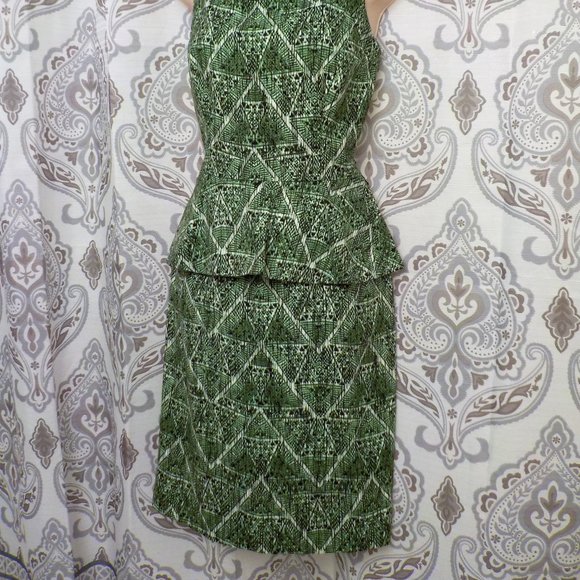 *Green Nine West Peplum Dress- Size M - Picture 2 of 7